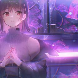 This is a pixiv picture whose title is 透明標本.