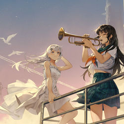 This is a pixiv picture whose title is 超越天空.