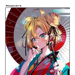 This is a pixiv picture whose title is 神菜コハネちゃん（ギャル和装Ver.）.