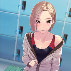 This is a pixiv picture whose title is 競泳水着.