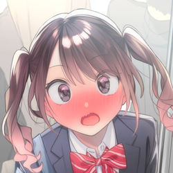 This is a pixiv picture whose title is 「わっえ！？ご、ごめん…！」 (ちっ近い〜〜〜〜！！！！！！).