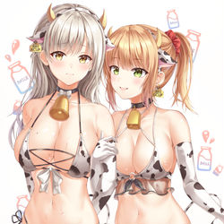 This is a pixiv picture whose title is 牛ガールたち.