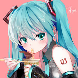 This is a pixiv picture whose title is noodle eater.