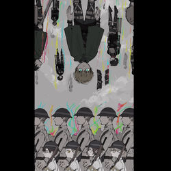 This is a pixiv picture whose title is 僕の戦争.