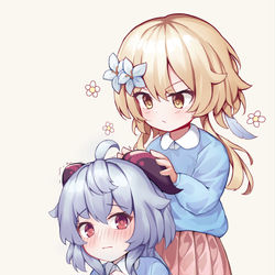 This is a pixiv picture whose title is 甘雨と蛍.