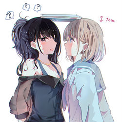 This is a pixiv picture whose title is 灯織とあさひの身長差.