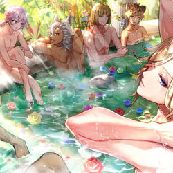 This is a pixiv picture whose title is NRC捏造温泉シリーズ_ポム×サバナ編.