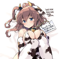 This is a pixiv picture whose title is 1月牛柄ビキニワンドロまとめ.