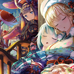 This is a pixiv picture whose title is ホロライブ EN 2021年越 日の出.