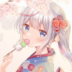 This is a pixiv picture whose title is mogmog🌸🍡.