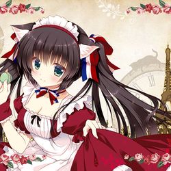 This is a pixiv picture whose title is パリのにゃん娘.