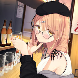 This is a pixiv picture whose title is 「せんぱい、もうちょっとだけ一緒にいませんか……？」.