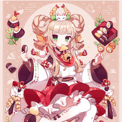 This is a pixiv picture whose title is おすしが食べたいイナリ様.