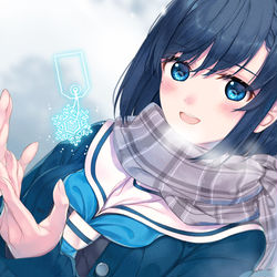 This is a pixiv picture whose title is セーラー服と冬の結晶.