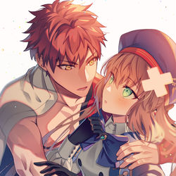 This is a pixiv picture whose title is 村正とキャストリア.