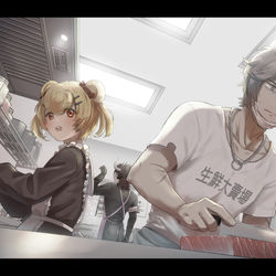 This is a pixiv picture whose title is ロドス料理部.