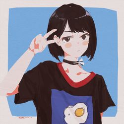 This is a pixiv picture whose title is 塗鴉.
