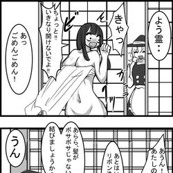 This is a pixiv picture whose title is 東方大体四コマ漫画.