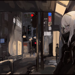 This is a pixiv picture whose title is どこかのガード下.