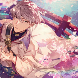 This is a pixiv picture whose title is 鬼と武士.