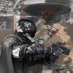 This is a pixiv picture whose title is mercenary unit.
