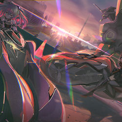 This is a pixiv picture whose title is 崩壊3rd×エヴァ.