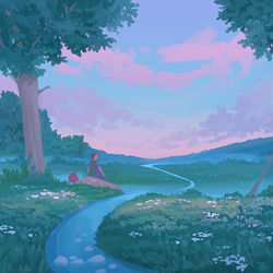 This is a pixiv picture whose title is Blue Woods.