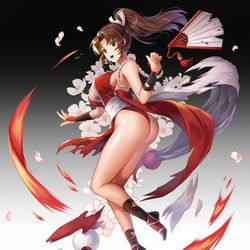 This is a pixiv picture whose title is [仕事絵]「不知火舞」のコラボイラスト.