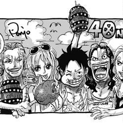 This is a pixiv picture whose title is ４０歳の麦わら一味.