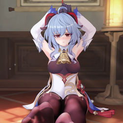 This is a pixiv picture whose title is 昏睡甘雨的产奶方法.