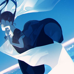 This is a pixiv picture whose title is 霽れを待つ.