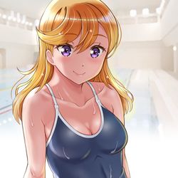 This is a pixiv picture whose title is [スク水Liella!]「普通の女子高生」ですけど頑張ります!.