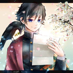 This is a pixiv picture whose title is 義勇さん、お誕生日おめでとうございます.