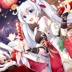 This is a pixiv picture whose title is 琪芽贴贴，年货堆堆~！.