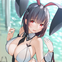 This is a pixiv picture whose title is 水着バニーちゃん.
