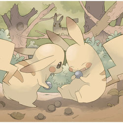This is a pixiv picture whose title is ポケ絵.
