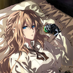 This is a pixiv picture whose title is ヴァイオレット　ポスター模写.