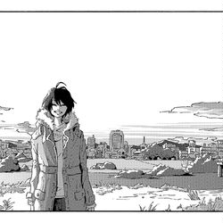 This is a pixiv picture whose title is 河川敷.