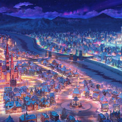 This is a pixiv picture whose title is Two Queens cities map night.