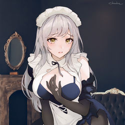 This is a pixiv picture whose title is 破れたメイド服.