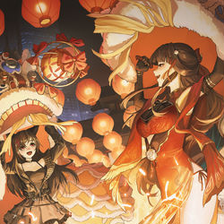 This is a pixiv picture whose title is 春节.