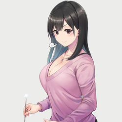 This is a pixiv picture whose title is 耳かきが（多分）得意なお姉さん.