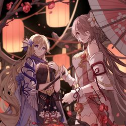 This is a pixiv picture whose title is 春夜千灯.