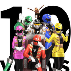 This is a pixiv picture whose title is ゴーカイジャー10周年.