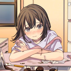 This is a pixiv picture whose title is 間に合わない、、どうしよう….