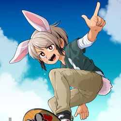 This is a pixiv picture whose title is 習作「スケボー４」.