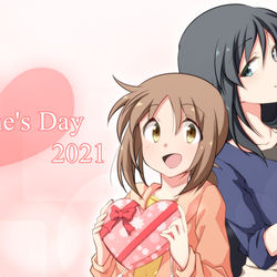 This is a pixiv picture whose title is 「コンフリクトガール」バレンタイン2021.