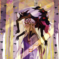 This is a pixiv picture whose title is the lady in purple.