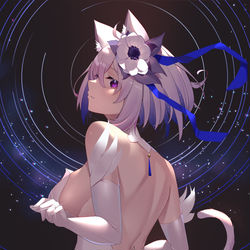 This is a pixiv picture whose title is 猫又おかゆ.