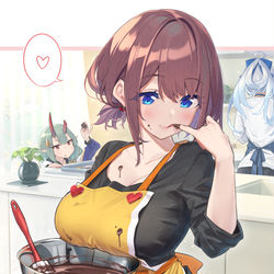 This is a pixiv picture whose title is チョコを作ってくれる一夜ちゃんたち.